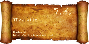 Türk Aliz névjegykártya